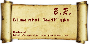 Blumenthal Reményke névjegykártya